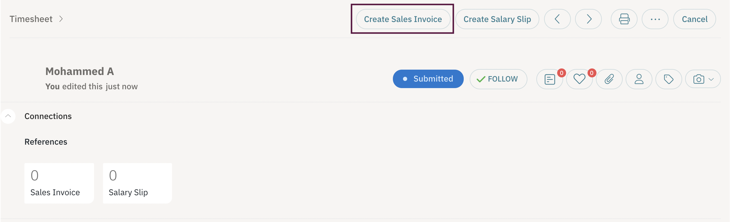 Sales Invoice from Timesheet